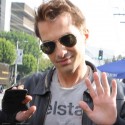 Olivier Martinez Wears A Hand Cast