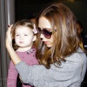 Victoria Beckham And Harper At LAX