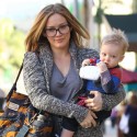 Hilary Duff Hangs On Tight To Baby Luca