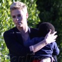 Charlize Theron And Her Son Go For A Walk
