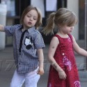 Brad And Angelina's Twins Hang With Their Manny