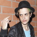 Samantha Ronson Gives The Finger