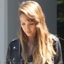 Jessica Alba Looks Smokin' Hot In A Leather Jacket