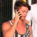 Patrick Schwarzenegger Shows Of His Pecs