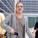 Brad Pitt Lands At LAX