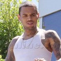 Chris Brown Hangs Out At Home