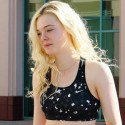 Elle Fanning Shows Skin In Tiny Workout Outfit