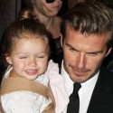 David Beckham Steps Out With His Wife And Daughter