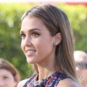 Jessica Alba Visits The Set Of 'Extra'