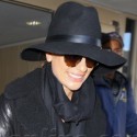 Lea Michele Wears All Black At LAX