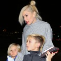 Gwen Stefani Lands At LAX With Sons Kingston And Zuma