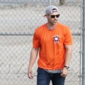 Eddie Cibrian Practices Catch With His Sons
