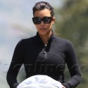 Kim Kardashian Takes North For A Jog On Easter