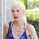Tori Spelling Takes Her Kids To A B-Day Party