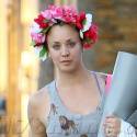 Kaley Cuoco Wears A Flower Headband After Yoga