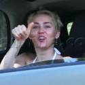 Miley Cyrus Drives A Smart Car