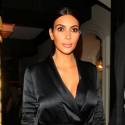 Kim Kardashian Wears A Sexy Satin Suit