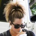 Khloe Kardashian Heads Into The Gym Sporting A Messy Ponytail
