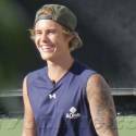Justin Bieber Plays Tennis At Charity Event