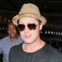 Brad Pitt Arrives Back In L.A. After Long Flight From London