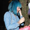 Kylie Jenner Parties In Hollywood With Blue Hair