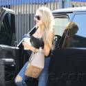 Khloe Takes Her Velvet Range Rover Out For A Spin