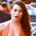 Lea Michele Shows Off Her Boobs At Jimmy Kimmel Live! Premiere