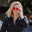 Khloe Kardashian Wears Funky Red Shades At The Gym