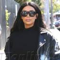 Kim Kardashian Wears Her Post-Baby Uniform To The Studio