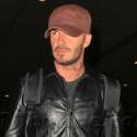 David Beckham Looks Hunky In Leather At The Airport