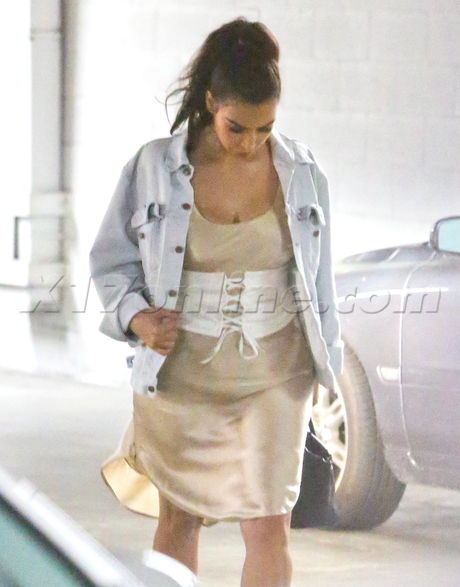 Kim Kardashian Rocks A Silk Dress With A Corset - Photos - Entertainment  News Photos and Video - X17 Online