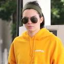 Kendall Jenner Wears Sunny Sweatshirt Despite Somber Look