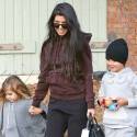 Kourtney Kardashian Braves The Rain For Lunch With The Kids