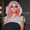Blac Chyna Rocks A Pink Wig At LAX