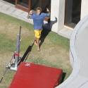 Justin Bieber Has A High Jump Pit In His Back Yard!