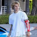 Justin Bieber Wears Supreme And Retro Red October Yeezys