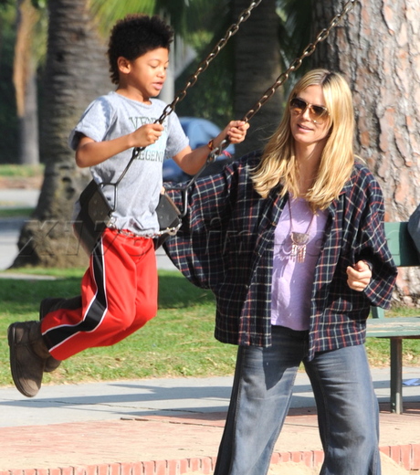 Heidi Klum Henry Johan Samuel Leni Lou Hollywood Hills park 