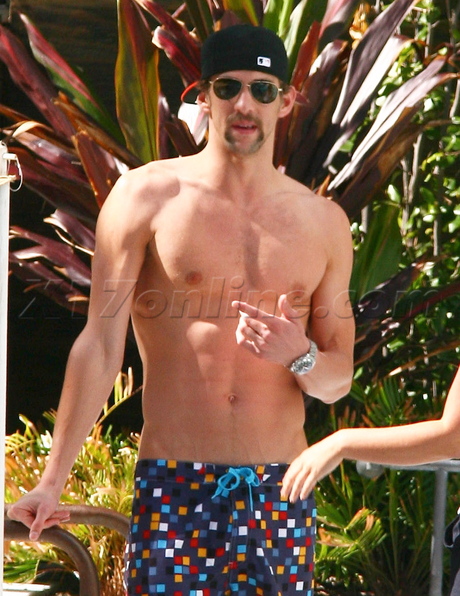 Michael Phelps shirtless goatee sunglasses hat swimmer olypmics 