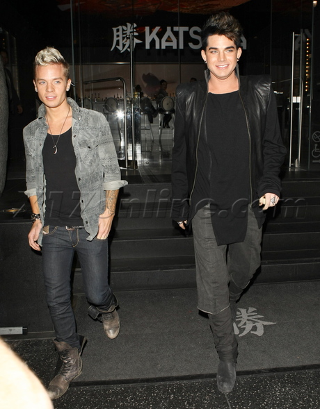 Adam Lambert  katsuya jeans leather 