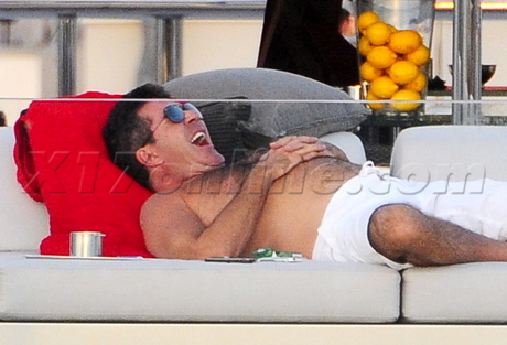 model france Simon Cowell sinitta bikini boobs x factor sunglasses yacht