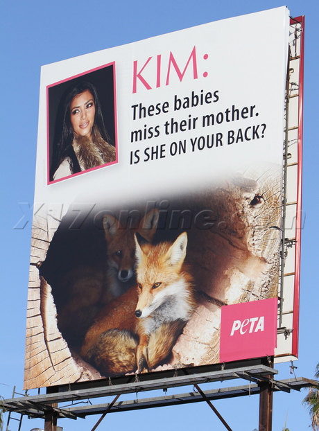 Atmosphere kim kardashian billboard ad peta animal cruelty 