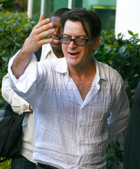 Charlie Sheen smoking drinking miami 