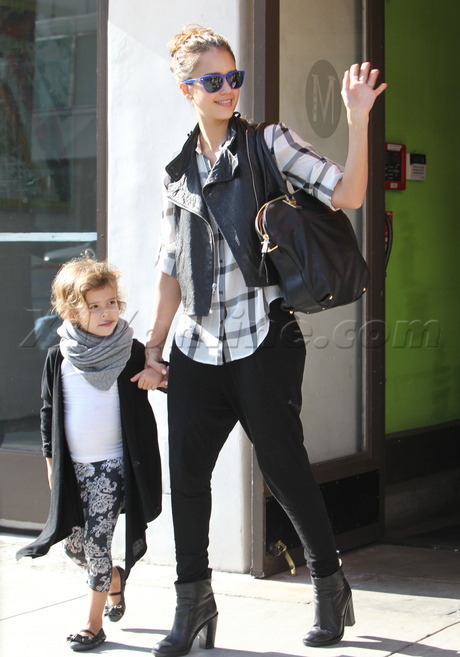 Millo Olive in Santa Monica Jessica Alba Honor scarf vest