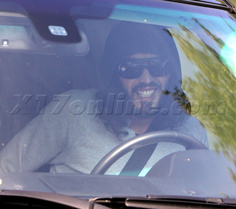 sunglasses car Russell Brand knit cap divorce katy perry sweats boots 