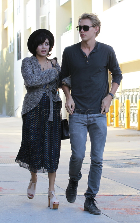 Vanessa Hudgens Austin Butler sunglasses heels romantic sweater 