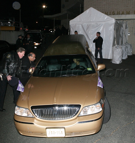 Whitney Houston funeral hearse funeral home