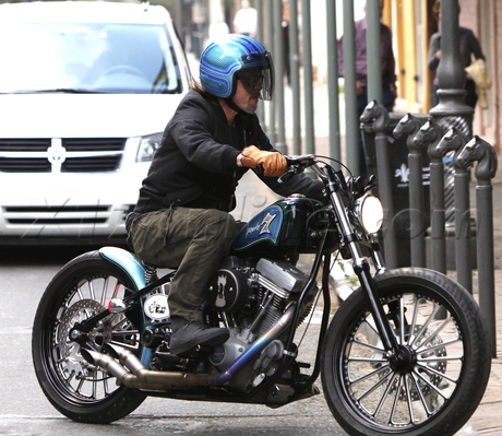 dog pet bulldog manny nanny motorcycle bike helmet 