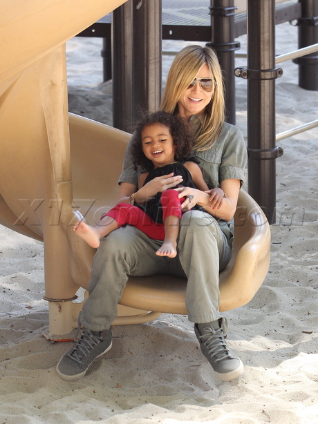 Heidi Klum son mohawk karate Brentwood coveralls 