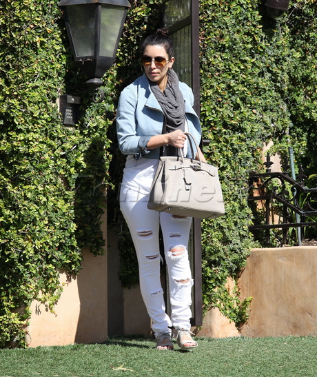 Kim Kardashian sunglasses purse hand bag denim scarf 