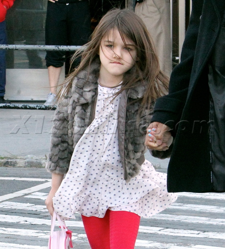 Suri Cruise tights jacket nyc nanny tom cruise katie holmes scientology Chelsea Piers 